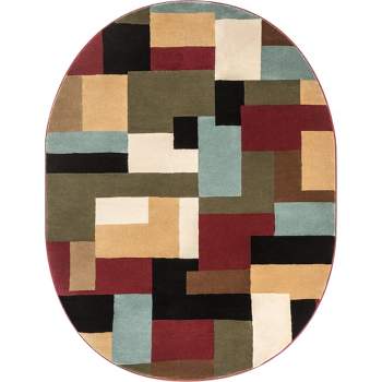 Imperial Mosaic Geometric Modern Casual Abstract Contemporary Block Boxes Soft Red Area Rug