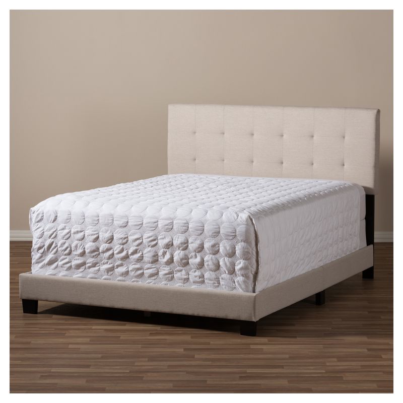 Full Brookfield Modern and Contemporary Fabric Upholstered Grid Tufting Bed - Baxton Studio, 6 of 8