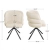 Grungis Chenille 270° Swivel Office Chair NO Wheels Set of 2,Modern Gaming Chair with Metal Base,Computer Chair for Office - 3 of 4