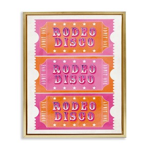 Stupell Industries Rodeo Disco Ticket Stubs Black Framed Floater Canvas Wall Art - 1 of 4