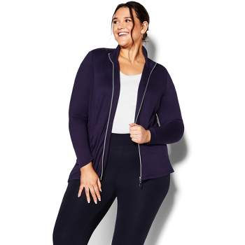 Women's Plus Size Zip Swing Jacket - navy | AVENUE