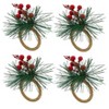 Saro Lifestyle Festive Flair Red Berry Napkin Ring (Set of 4), Multicolored - image 2 of 4