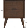 Airsurfer Compact Rich Walnut Nightstand Mid-Century Modern Nightstand Bedroom Furniture for Stylish Bedroom Organization - 4 of 4