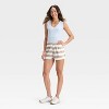 Women's Striped Mesh Graphic Shorts - 3 of 4