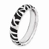 Black Bow Jewelry 4.5mm Silver and Enamel Stackable Animal Black Print Band - 3 of 4