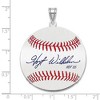 Black Bow Jewelry Sterling Silver Hoyt Wilhelm Signature LG Enamel Baseball Pendant - 4 of 4