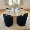 Set of 4 Chenille Dining Chairs with Casters, Upholstered Barrel Chairs, Rolling Seats for Kitchen or Round Dining Table-Maison Boucle - 2 of 4