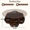 FONTOI 31.5" Round Coffee Table with Storage with Tempered Glass Topfor Living Room, Small Apartment Space-Saving Design, Brown, 37.2"*36.02"*6.3" - 3 of 4