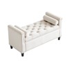VYNXARIA Storage Bench, 44.5-Inch Queen Velvet Button Bedside Bench, Entryway Living Room with Armrests, Nailhead Trim - 3 of 4