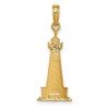 Black Bow Jewelry 14k Yellow Gold & White Rhodium Diagonal Stripe Lighthouse Pendant - 3 of 4