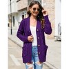 Coolmee Women Cable Knit Cardigan Sweater V Neck Button Down Cardigan with Pocket Sweater Coat for Fall Winter - 2 of 4