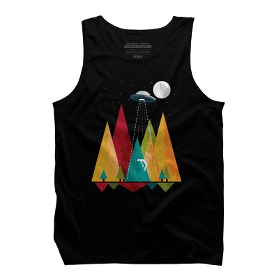 Men's Design By Humans UFO Geometric Forest Abduction By alnavasord Tank Top