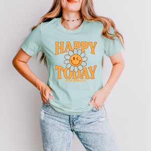 Simply Sage Market S.W.Smiley Happy Today Flower Short Sleeve Tee - 1 of 4