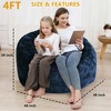 Bean Bag Covers Only, Adult Bean Bag Chair Cover No Filler, Round Soft Fluffy Faux Fur Beanbag Lazy Sofa Bed Cover - 4 of 4
