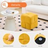 KTMBDW Square Ottoman Foot Stool, Corduroy Vanity Chair Bench with Padded Woven Footrest for Entryway, Living Room, Bedroom, Hallway - 4 of 4