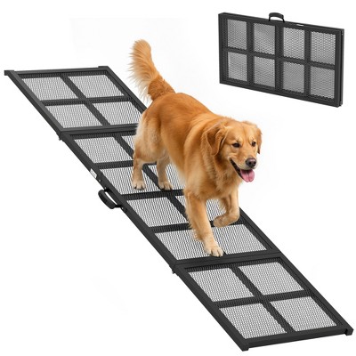 PawHut Dog Car Ramp, 75" x 20" Extra Long and Wide Pet Ramp with Non-Slip Surface, Folding Portable Pet Stairs for Large, Small & Senior Dogs