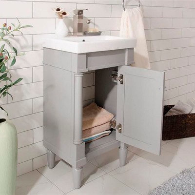 Gray Poplar and MDF Freestanding 18" Sink Vanity
