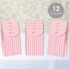 Big Dot of Happiness Pink Stripes - Simple Gift Favor Bags - Party Goodie Boxes - Set of 12 - 2 of 4