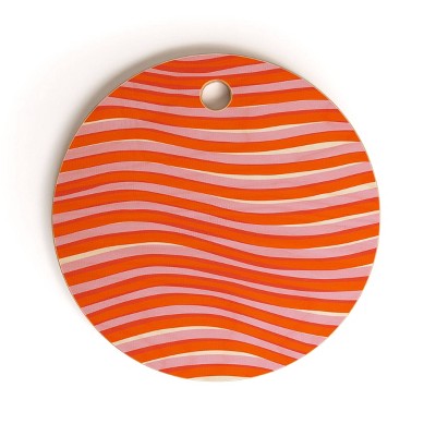 13" Wood Sunshine Canteen Electric Zebra Stripes Cutting Board - society6