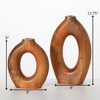 Sullivans 12.75" & 9" Hollow Mango Wood Vase Set of 2, Brown - 4 of 4