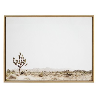 Natural Polystyrene Framed Joshua Tree Canvas Print