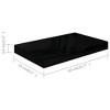 vidaXL Floating Wall Shelves 4 pcs High Gloss Black 15.7"x9.1"x1.5" MDF - 2 of 4