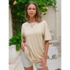 EXLURA Women's Summer Short Sleeve T Shirt Dress Casual Crewneck Resort Wear Tops - 3 of 4