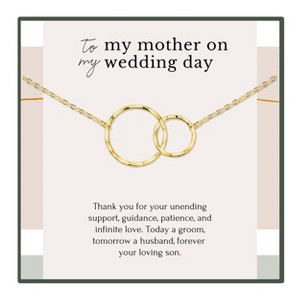 HOPE LOVE SHINE Wedding Gift for Mom – Mother of the Groom Silver Gold Necklace, Wedding Day Present from Son - 1 of 4