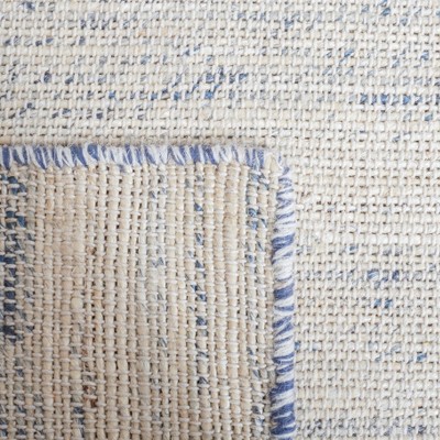 Handwoven Beige and Gray Wool Cotton Square Rug