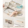 3-Layer Jewelry Box with Retractable Tray and Drawer, Cloud White - 4 of 4