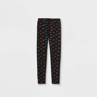 Girls' Heart Leggings - Cat & Jack™ Black : Target