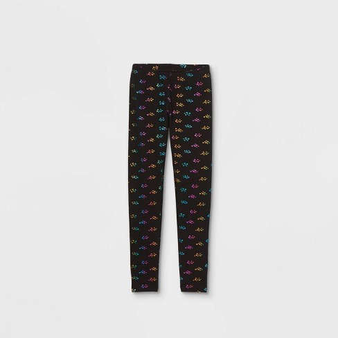 Girls' Heart Leggings - Cat & Jack™ Black M Slim : Target