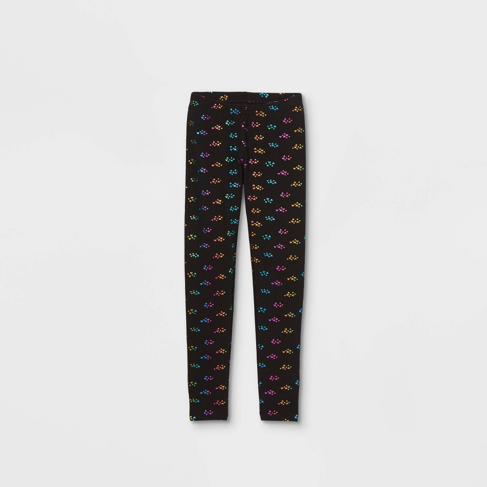 size xxl Girls' Heart Leggings - Cat & Jack Black XXL