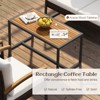Tangkula 4 Piece Patio Conversation Set with Heavy Duty Solid Acacia Wood Armrests & Tabletop Outdoor Cushioned Wicker Furniture Set - 2 of 4