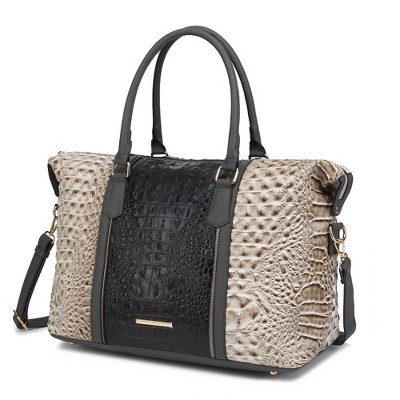 MKF Collection Raven Faux Crocodile-Embossed Women’s Duffle Bag by Mia K