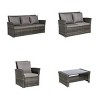 Outdoor 7-Piece PE Rattan Seating Set, Seating Set with Glass Coffee Table, Chairs with Steel Frame and Polyester Cushions-Coolbibila - 4 of 4
