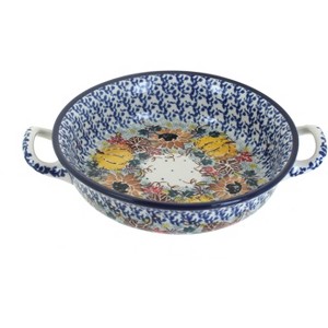 Blue Rose Polish Pottery C40 Ceramika Artystyczna Mini Casserole Dish with Handles - 1 of 1