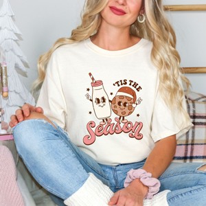 Simply Sage Market Tis The Season Milk and Cookie Garment Dyed Tee - 1 of 4