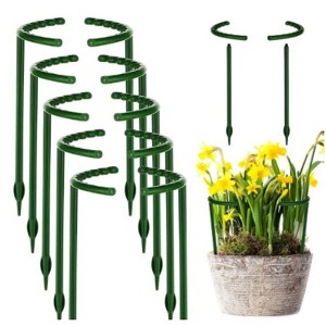 Tuinplant Ondersteuning Stake,Plant Ondersteuning Ring Metalen Halve Ronde Plant Stakes - 1 of 4