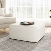 Okak Modern Comfortable Square Ottoman Bench Side Table Soft Upholstered Footrest Stool for Living Room, Hallway, Bedroom, Entryway, Cream - 2 of 4