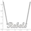 Black Bow Jewelry 10k White Gold Mississippi Rebels NCAA Necklace 18 Inch - 2 of 3