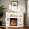 Farmhouse 43'' Corner TV Stand For Tvs Up To 55'' With Electric Fireplace And Glass Door - 2 of 4