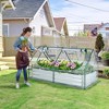 Tangkula Galvanized Steel Raised Garden Bed Metal Planter Box Kit w/ Mini Greenhouse Cover - 3 of 4