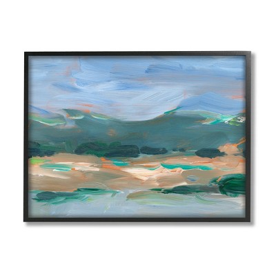 Stupell Industries Abstract Landscape Blue Sky Scenery Framed Giclee Art