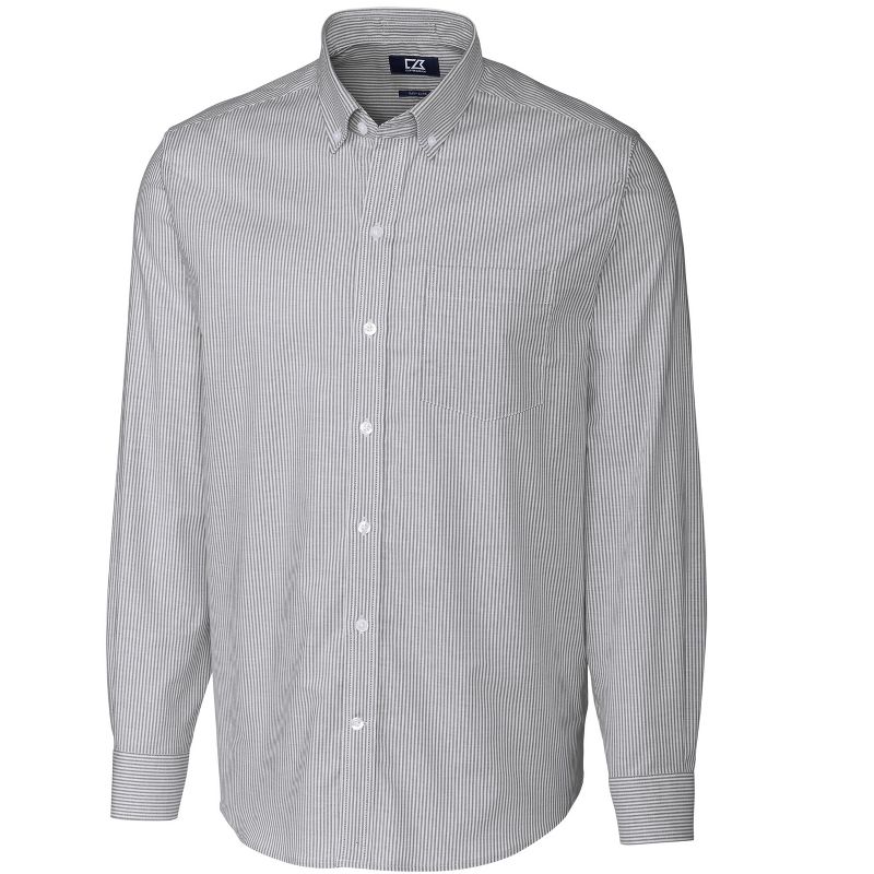 Cutter & Buck Stretch Oxford Stripe Mens Big and Tall Long Sleeve Dress Shirt, 1 of 3