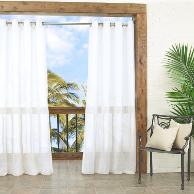 84"x52" Resort Sheer Curtain Panel White - Waverly Sun n Shade