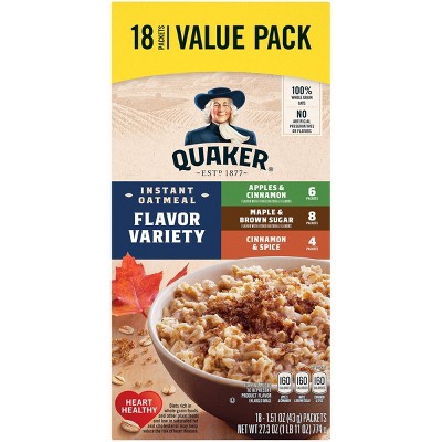 Quaker Flavor Variety Instant Oatmeal 18 pk