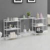 Breighton Home 32.5" Xtra Storage 3 Tier Wide Folding Metal Shelves with Set of 2 Deluxe Extension Shelves in White - 2 of 4