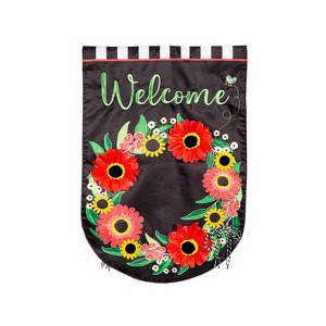 Evergreen Welcome Wreath Applique House Flag 28 x 44 Inches Outdoor Decor for Homes and Gardens - 1 of 3