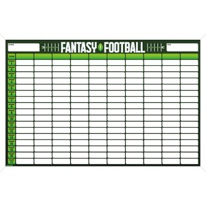 Trends International Fantasy Football 10 Team Draft Board Framed Wall Poster Prints - 1 of 4